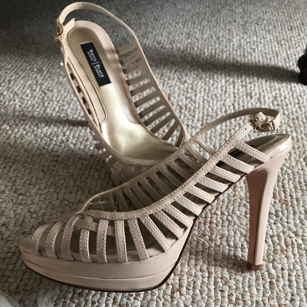 Nude platform heels
